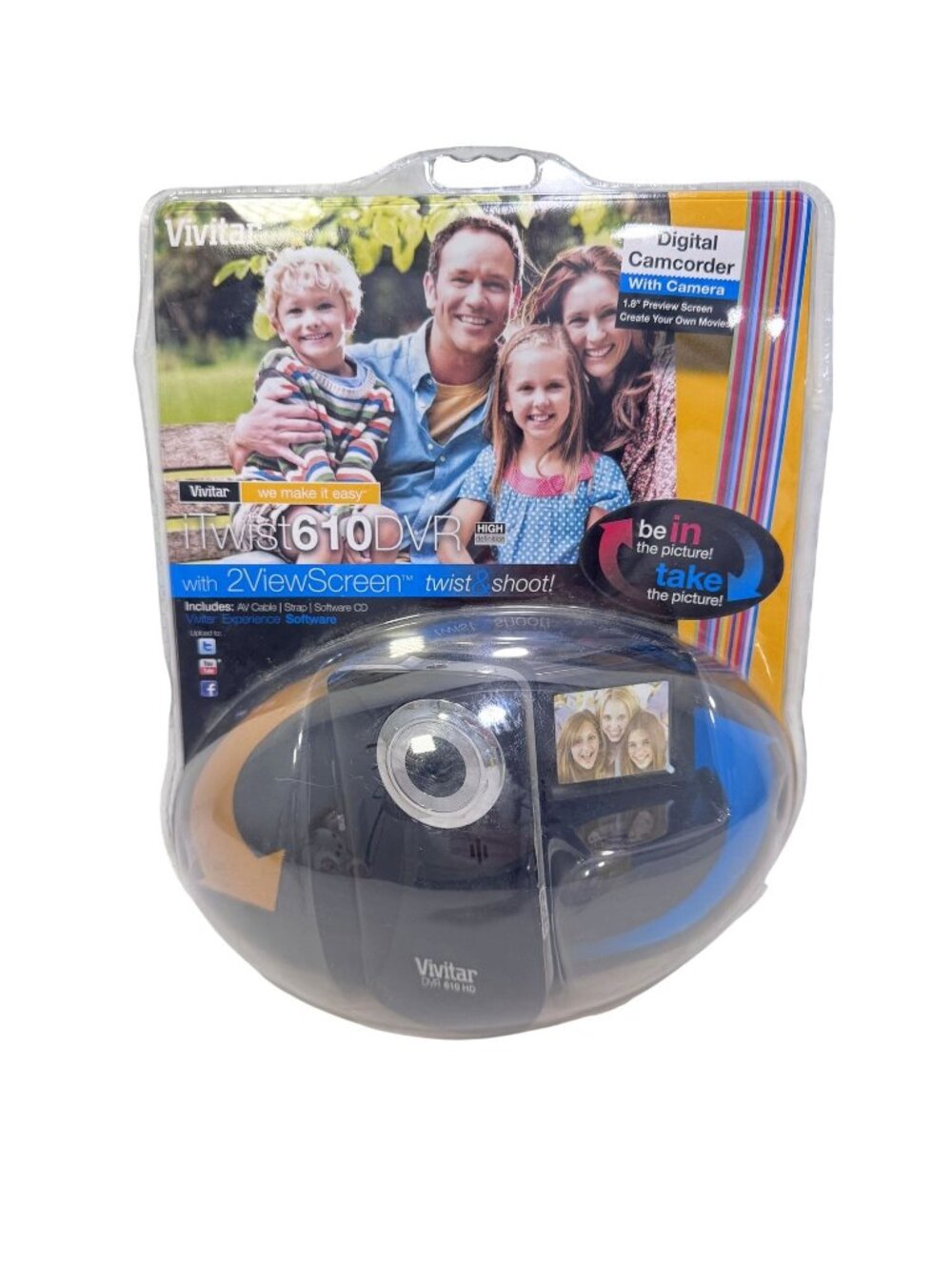 Vivitar I Twist 620 HD Digital Camcorder With Camera-2 View Screen - New SealedV